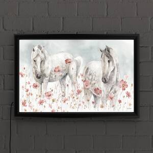 "Wild Horses Iii" by Lisa Audit Framed with LED Light Animal Wall Art 16 in. x 24 in.