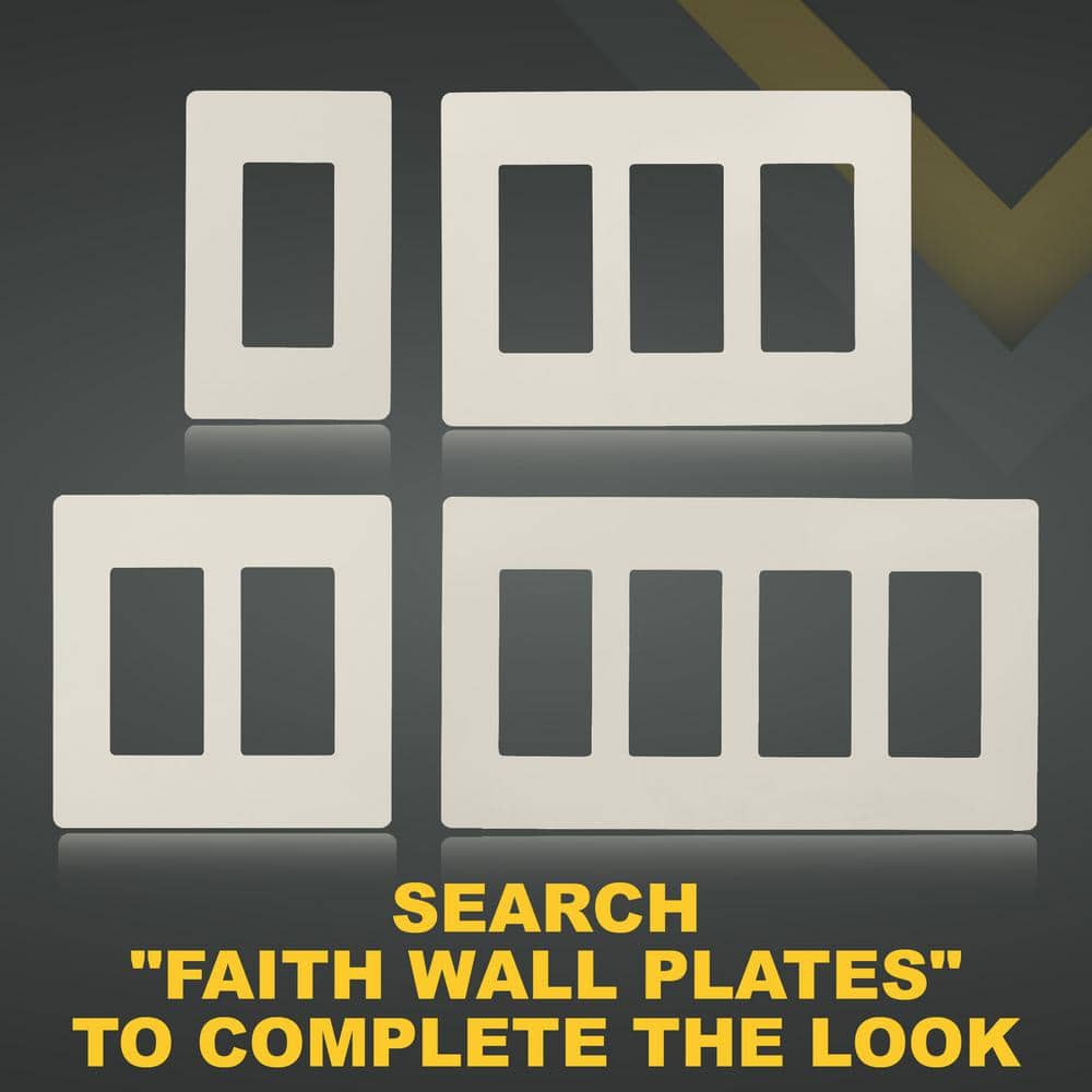 Light Almond 3-Gang Screwless Plastic Wall Plate
