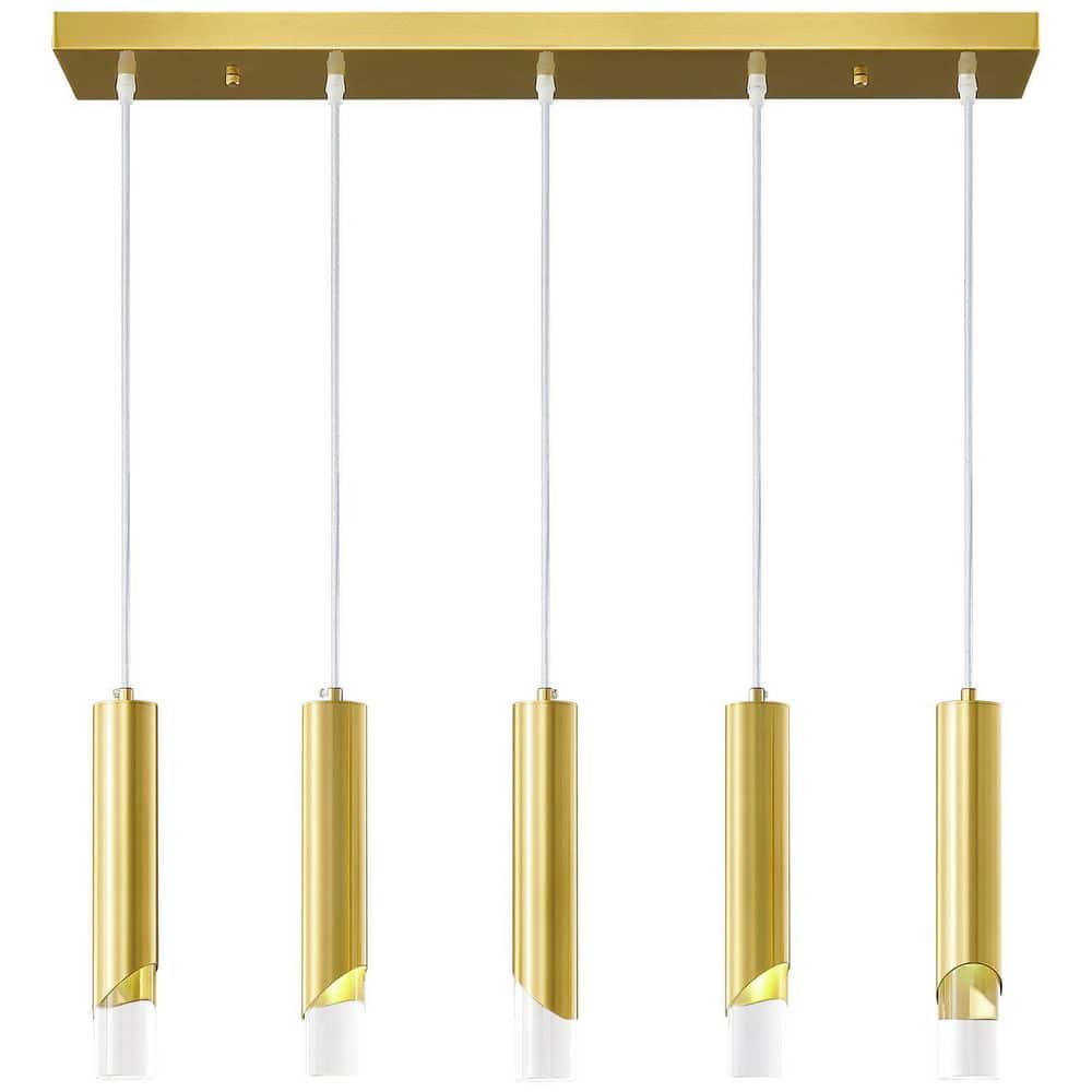 Home Lightig 15-Watt 5-Light Gold Modern Adjustable Dimmable LED Mini Pendant Lights for Kitchen Island price history on PriceWatchPro