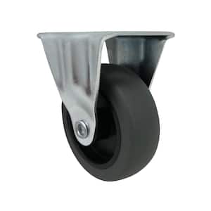 3 in. Gray Rubber Like TPR and Steel Rigid Plate Caster with 175 lb. Load Rating