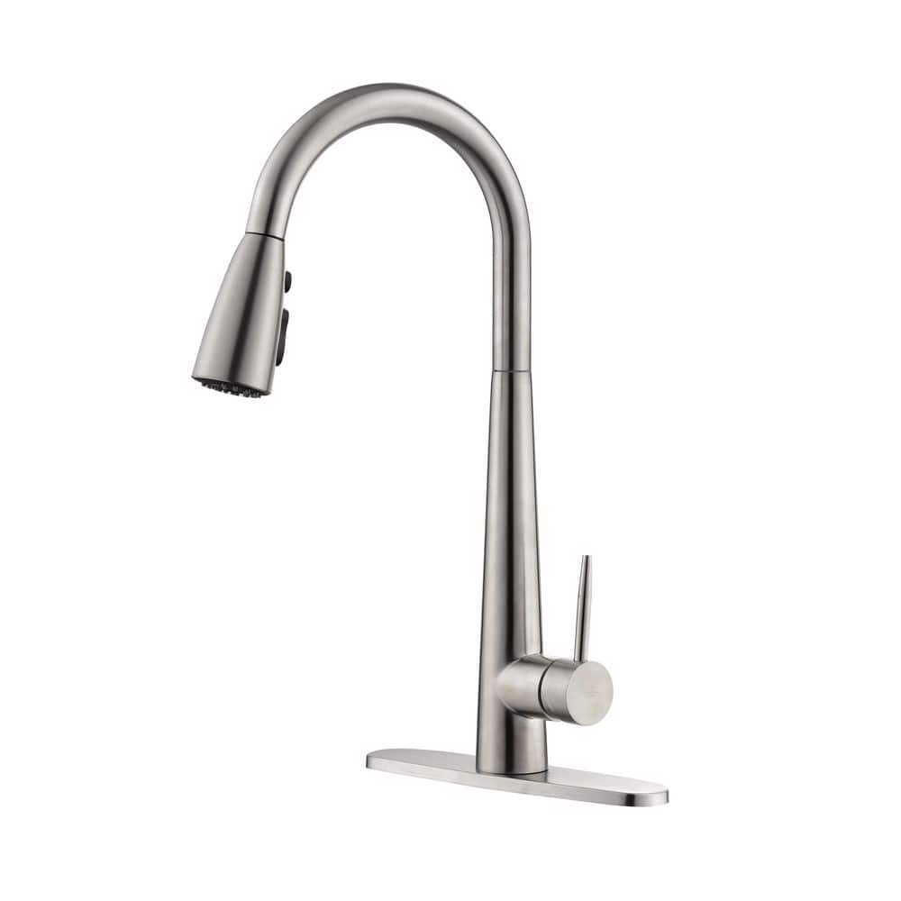 BTCSTAR STARS 17 in. H SingleHandle Gooseneck Kitchen Faucet with Pull