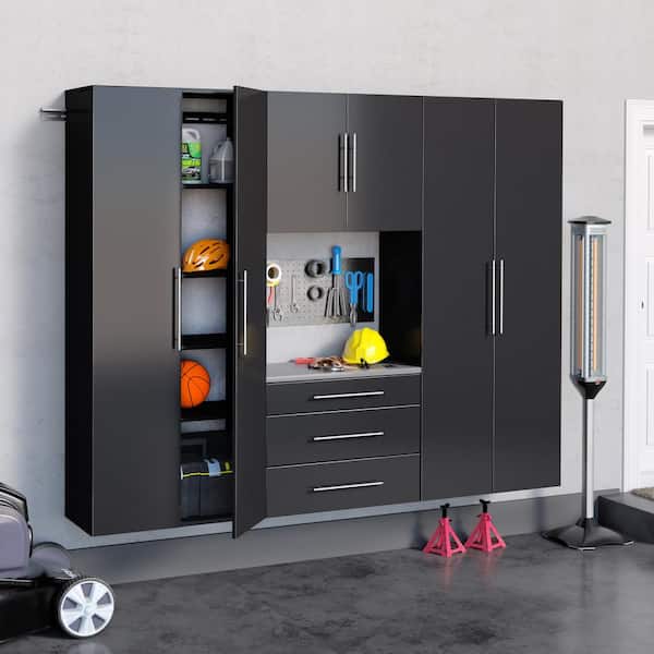 HangUps 30 in. W x 24 in. H x 16 in. D Upper Storage Cabinet in Black (1-Piece)