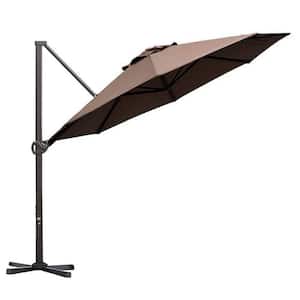 11 ft. Cantilever Push Tilt Patio Umbrella in Cocoa