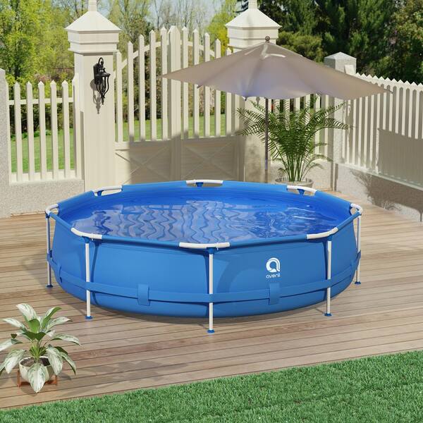 Jilong 120 In Round 30 D Metal Frame Pool Above Ground Swimming Set Outdoor Garden Tc Llh1155 01 C The Home Depot Jilong 120 In Round 30 D Metal, Above Ground Pool Umbrella