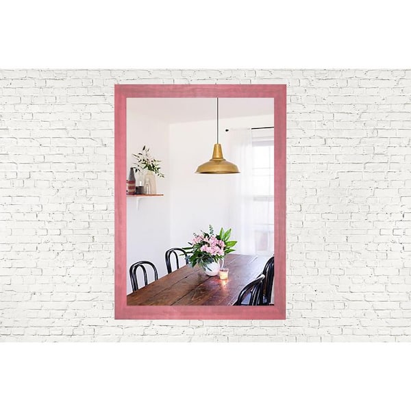 Unbranded Large Rectangle Weathered Pink French Provincial Mirror (48 in. H x 32 in. W)