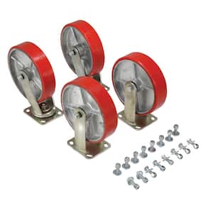 4,800 lb. Capacity 8 in. x 2 in. Poly-On-Steel Caster Kit - Set of 4