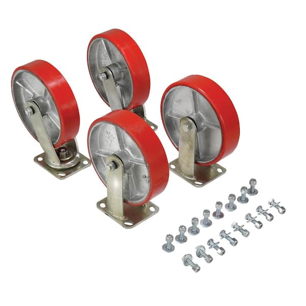 Vestil 4,800 lb. Capacity 8 in. x 2 in. Poly-On-Steel Caster Kit - Set of 4