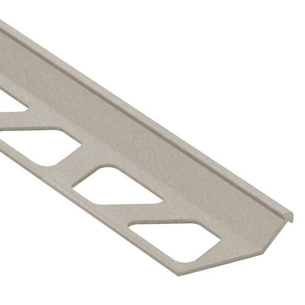 Schluter Finec Greige Textured Color-Coated Aluminum 11/32 in. x 8 ft. 2-1/2 in. Metal Tile Edging Trim