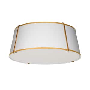 Trapazoid 8 in. 4-Light Gold Flush Mount
