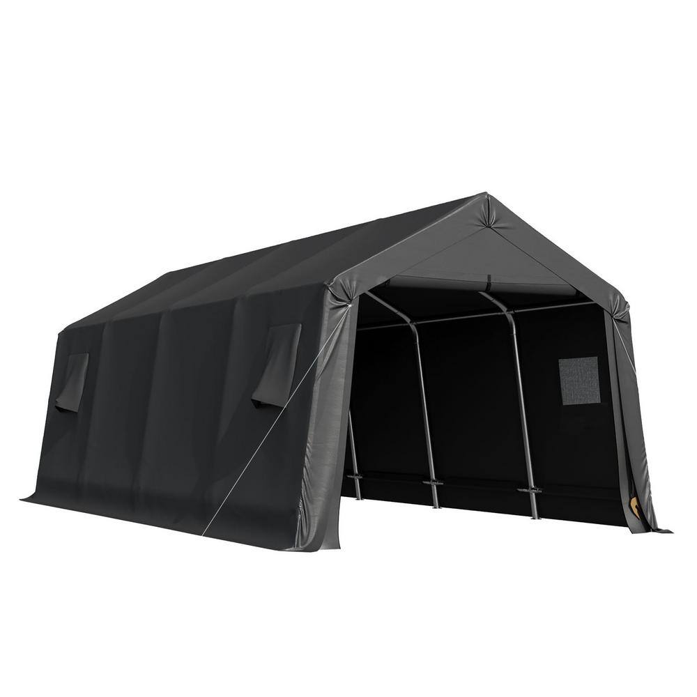 11 ft. W x 20 ft. D x 8 ft. H Heavy Duty Carport, Outdoor Storage Shelter w