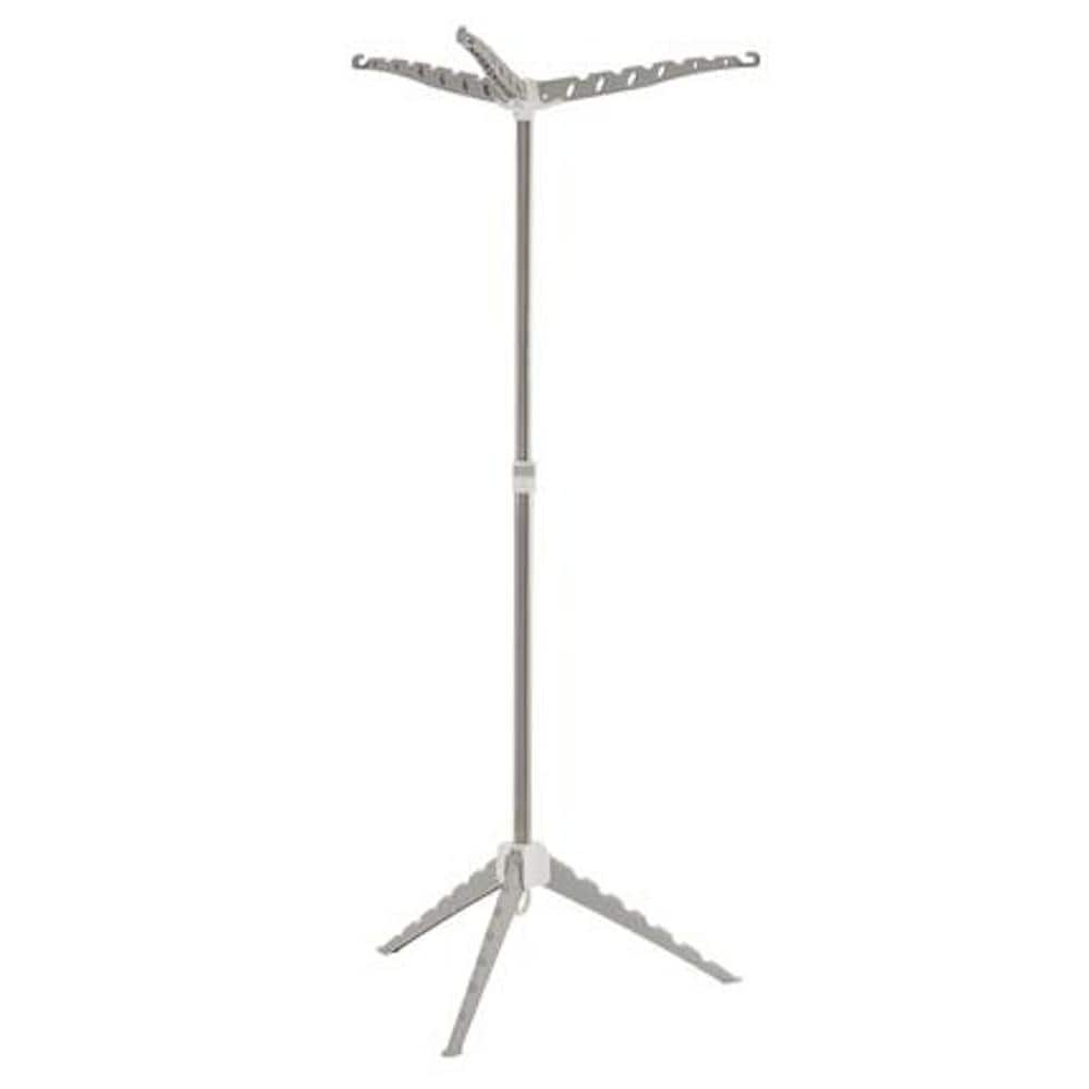Gray Collapsible Tripod Clothes Drying Rack with Adjustable Height