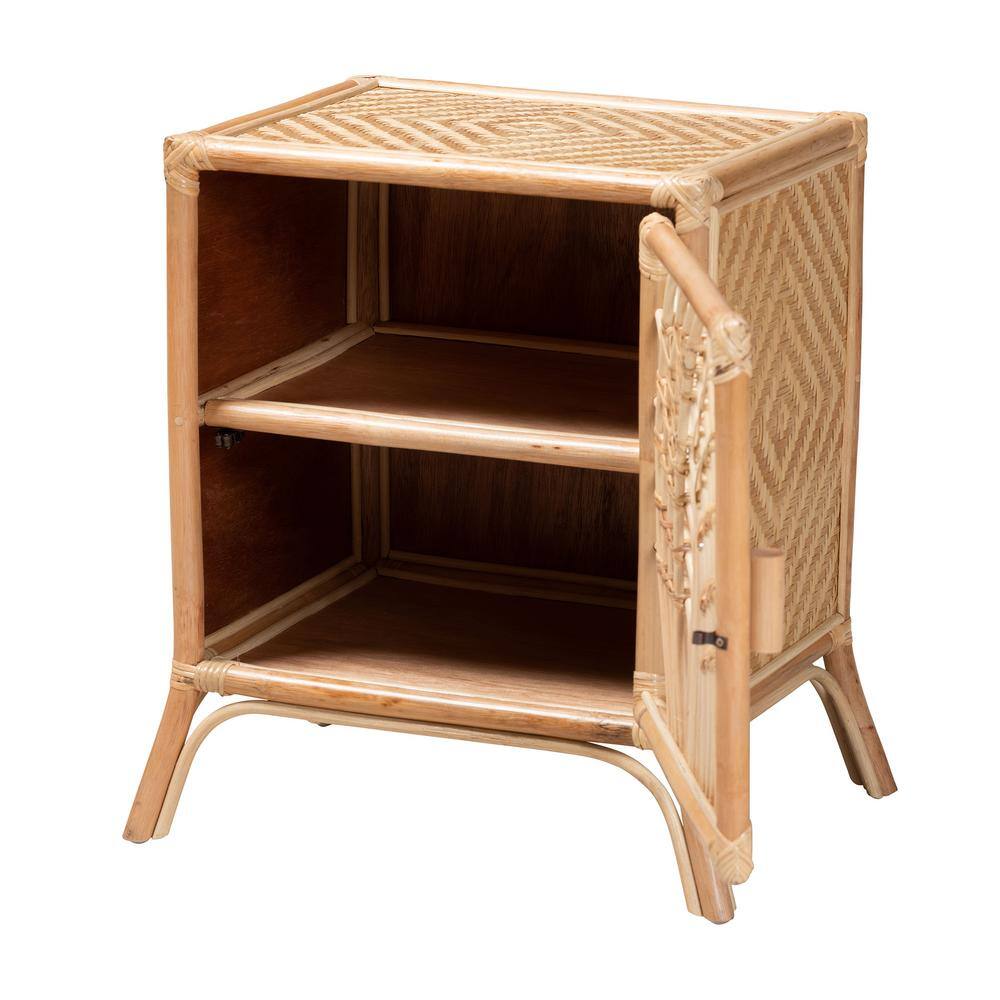 Danna Natural Brown Rattan Bohemian Night Table