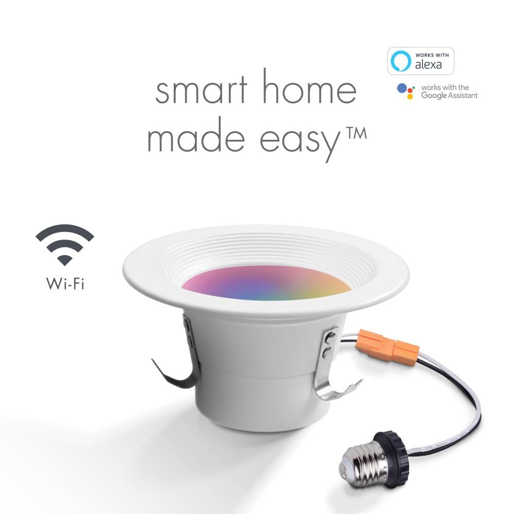 Smart 4'' Aluminum LED Globe Recessed Light Kit with Voice Control