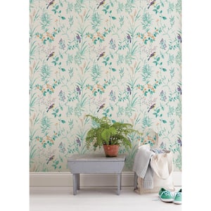 Green Jewel Songbird Vinyl Peel and Stick Matte Wallpaper