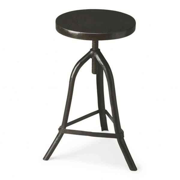 HomeRoots Amelia 26 in. H Black Backless Metal Bar Height (28-33 in.) Bar Stool