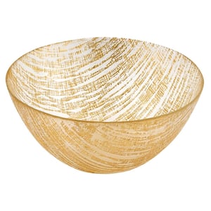 11 in. D Gold Lines Handcrafted Glass Bowl