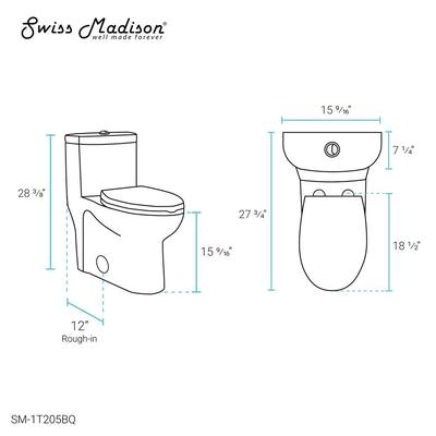 Sublime 1-Piece 0.8/1.28 GPF Dual Flush Elongated Toilet in Bisque with Seat Included