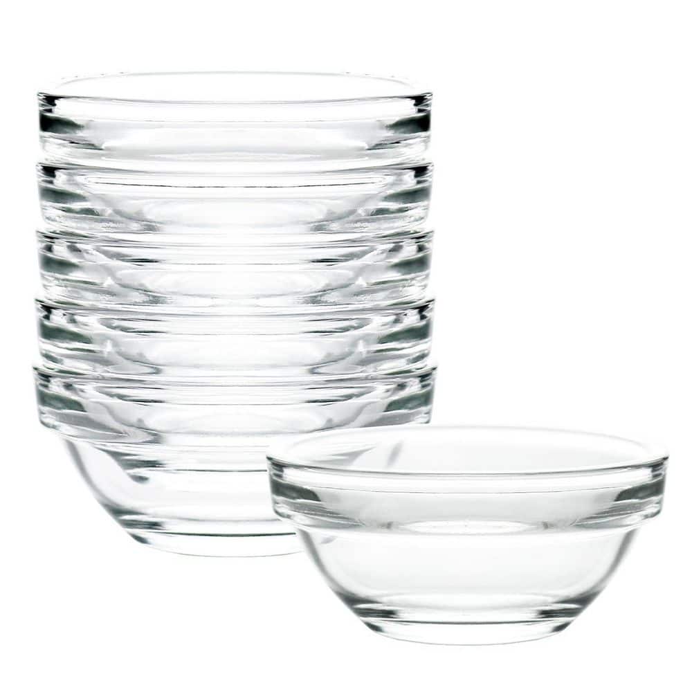 1.5 oz Clear Glass Mini Prep Bowls for Salt and Spices, Stackable, Dishwasher and Microwave Safe, Set of 6 price history on PriceWatchPro