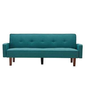Green Linen Futon Sofa Bed