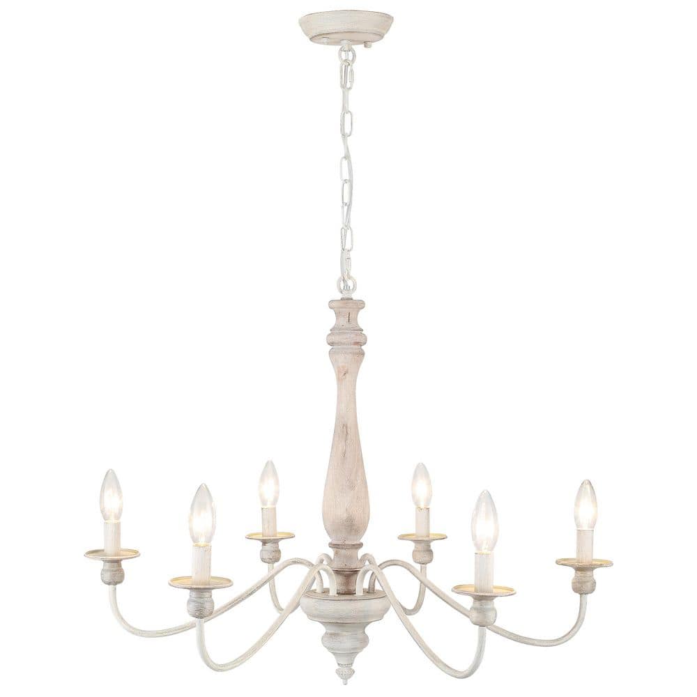 6 Light 28.34 in. French Country Chandelier Farmhouse Candle Style Chandeliers for Dining Room Foyer Kitchen Island price history on PriceWatchPro