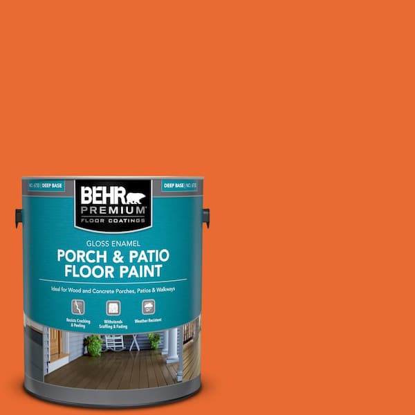 1 gal. #220B-7 Electric Orange Gloss Enamel Interior/Exterior Porch and Patio Floor Paint