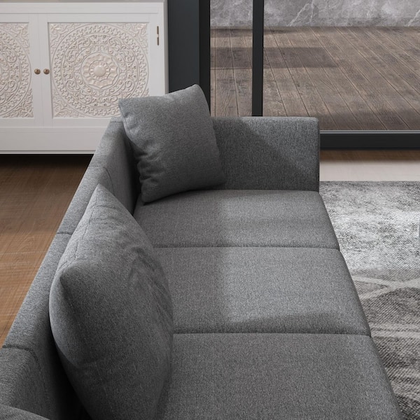 Merra Norra Collection 116 in. 8-Piece Fabric with Storage Modular