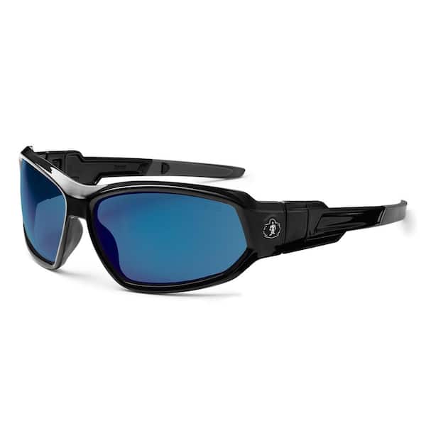 Ergodyne Skullerz Loki Black Safety Glasses / Goggles, Mirrored Lens - ANSI Certified