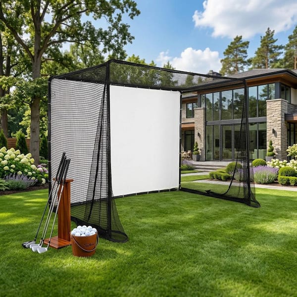 FUFU&GAGA 9.55 ft. x 6 ft. x 7 ft. Golf Practice Net Cage with