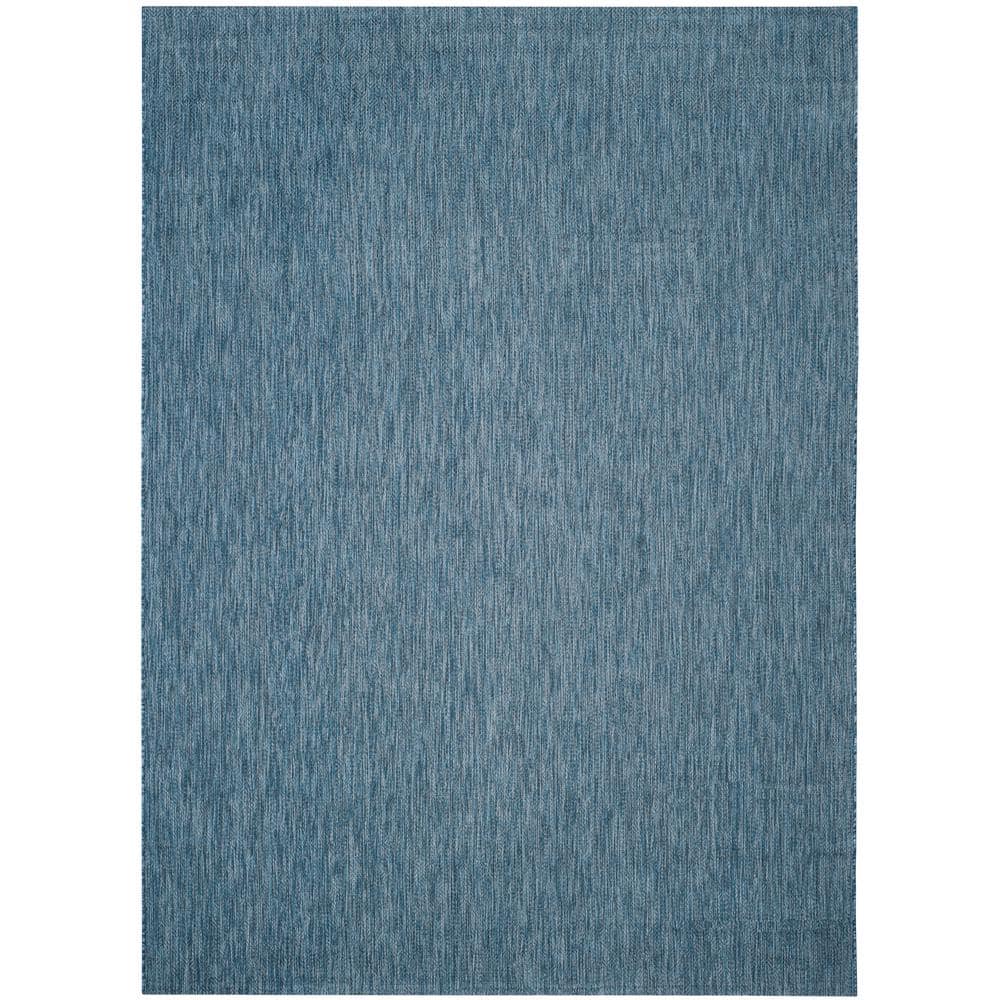 Navy Rectangular Easy Care Synthetic 9' x 12' Area Rug