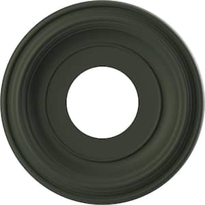 10" O.D. x 3-1/2" I.D. x 1-1/8" P Traditional Thermoformed PVC Ceiling Medallion in UltraCover Satin Hunt Club Green