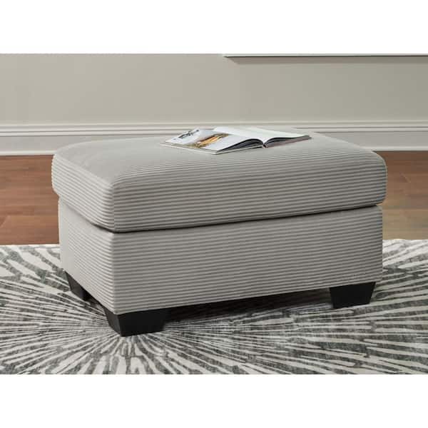 Ammon Gray Polyester Rectangle Cocktail Medium Ottoman