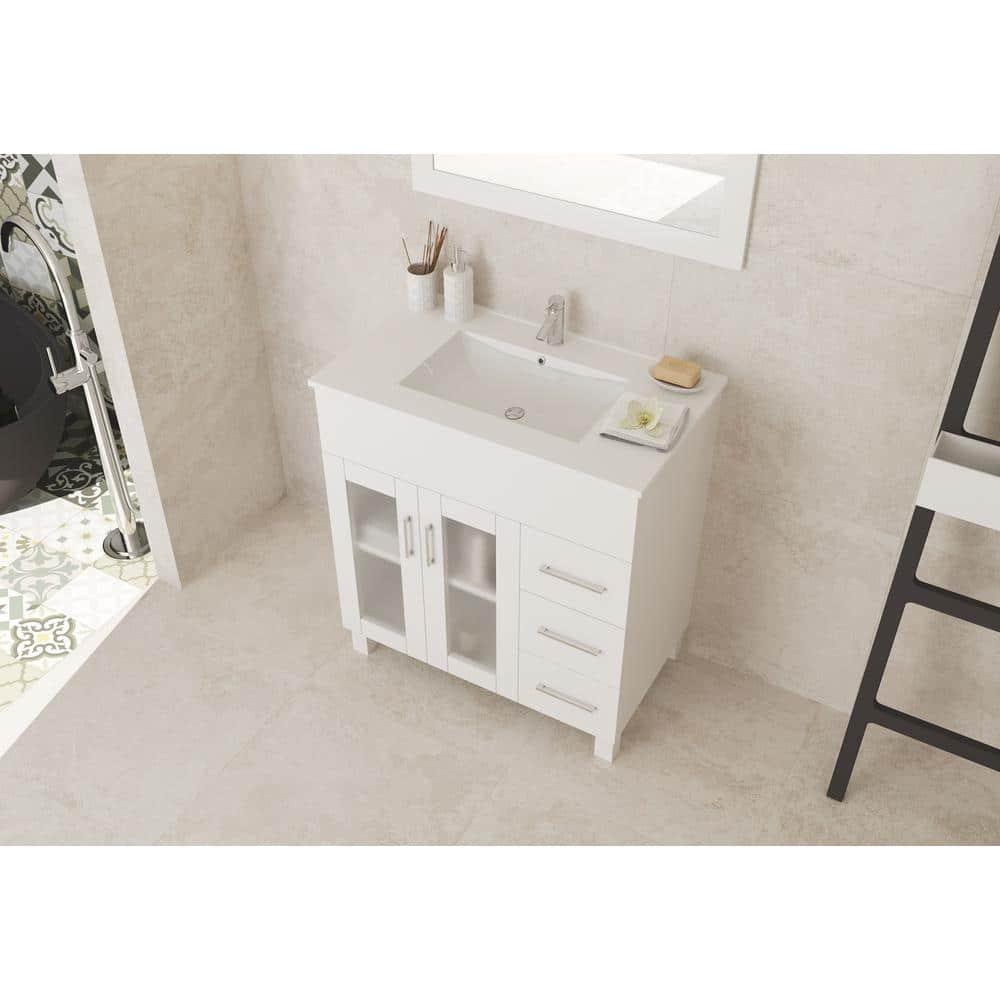 Nova 32'' White Ceramic Top Single Bathroom Vanity Set