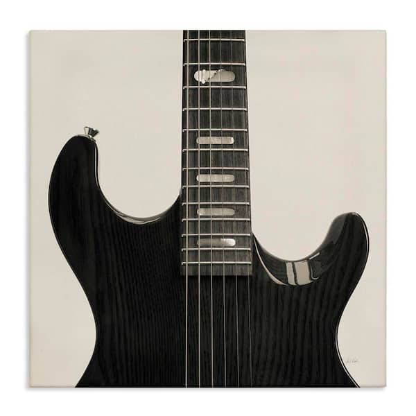 Stupell Industries Black Electric Guitar by Deborah Revell Unframed Music Graphic Art Print 17 in. x 17 in.