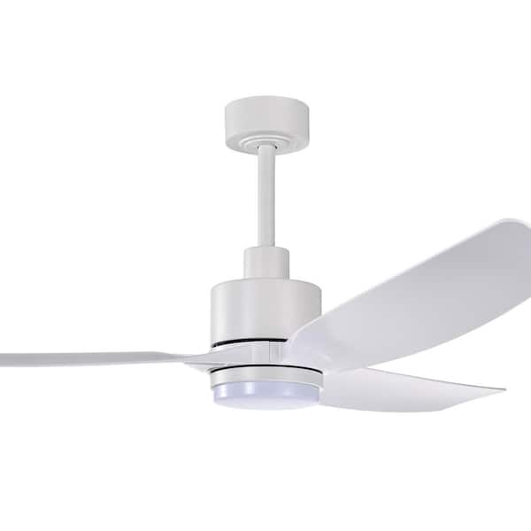 Warehouse of Tiffany Heshor 56 in. 1-Light Indoor White Finish Ceiling Fan with Light Kit