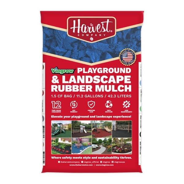 THE HARVEST COMPANY Viagrow 1.5 cu. ft. / 42.3 L Blue Rubber Mini-Nuggets Bagged Mulch for Landscape and Playground (1-Pack)