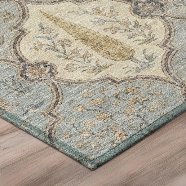 Chantille Machine Washable Indoor/Outdoor Abstract ACN3018 Spa 5 ft. x 7 ft. 6 in. Area Rug