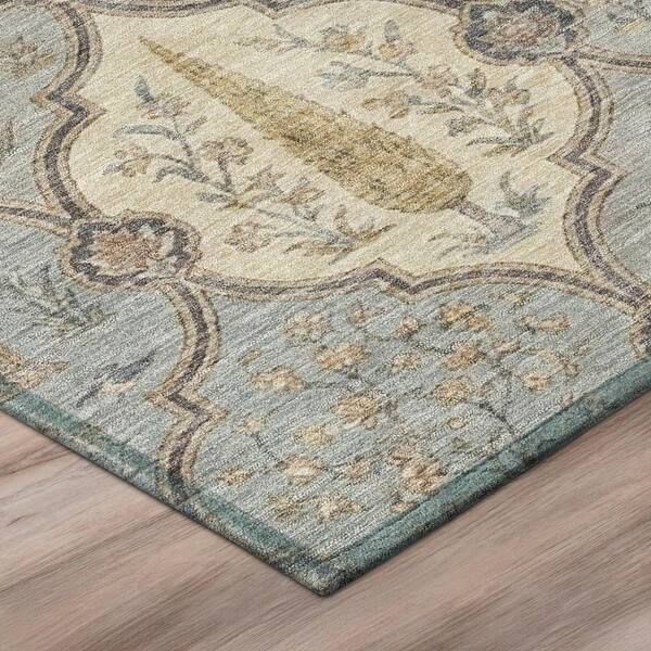 Chantille Machine Washable Indoor/Outdoor Abstract ACN3018 Spa 9 ft. x 12 ft. Area Rug
