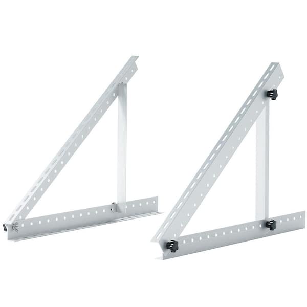 41 in. Solar Panel Support Tilt Mounting Brackets White with Foldable Tilt Legs for RV Boat Any Flat Install 1-Pack