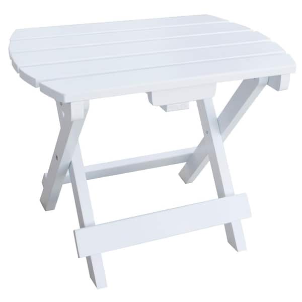 AmeriHome White Wood Outdoor Side Table with Weather-Tough Paint Finish