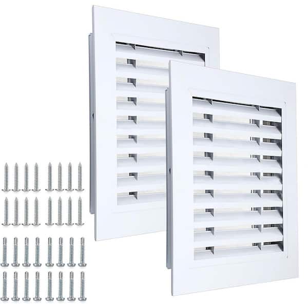 12 x 12 Square Aluminum Attic Vent with Screen Stylish Sturdy Design for Wall Ceiling Ventilation 2-Pieces White