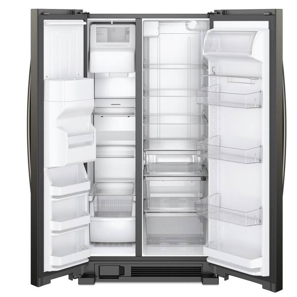 black whirlpool fridge with ice maker