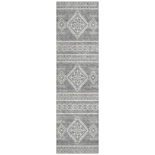 Addison Rugs Chantille Machine Washable Indoor/Outdoor Abstract ACN901 Gray 2 ft. 3 in. x 7 ft. 6 in. Area Rug
