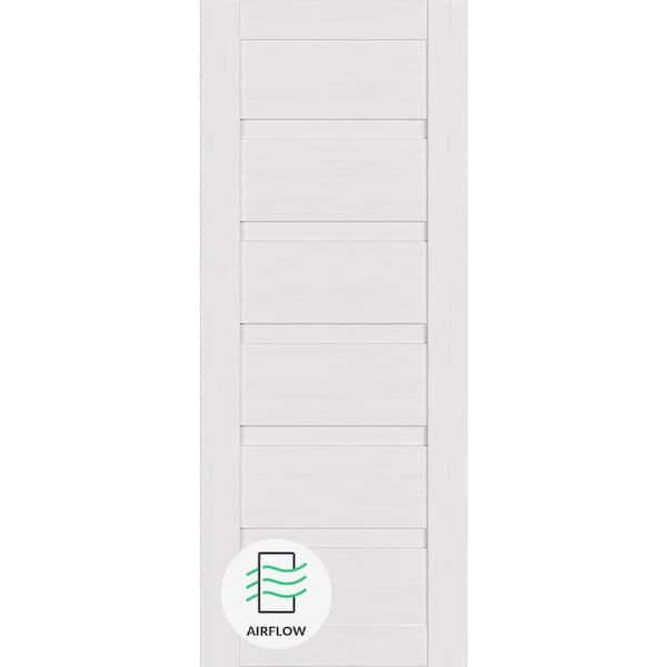 Louver 18 in. W. x 80 in. No Bore Solid Core Bianco Noble Wood Composite Interior Door Slab