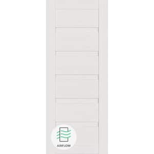 Louver 18 in. W. x 80 in. No Bore Solid Core Bianco Noble Wood Composite Interior Door Slab
