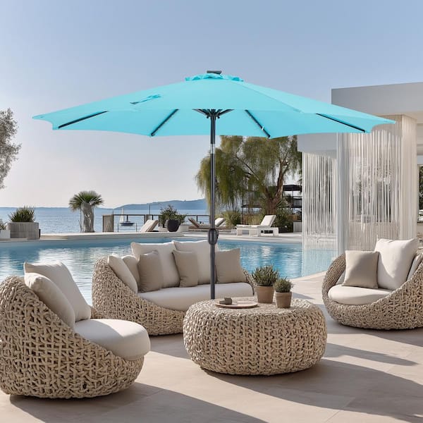 10 ft patio umbrella base OLILAWN 10ft Patio Umbrella with Base Included, Large Cantilever Outdoor  Umbrella with 360°Rotation & Infinite Tilt, Champagne-ol-ht039