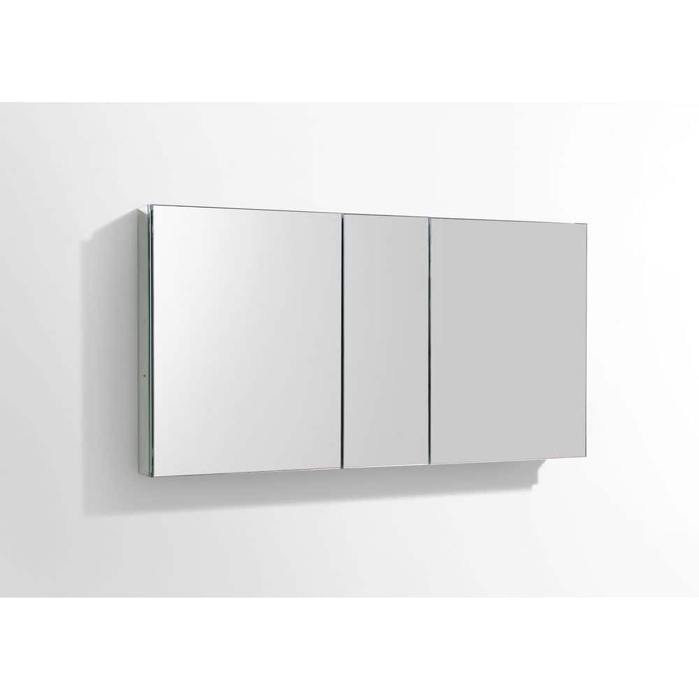 Senza 49" Wide Frameless Mirrored Bathroom Medicine Cabinet