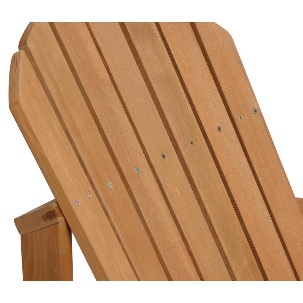 Natural Wood Adirondack Chair with Cup Holder