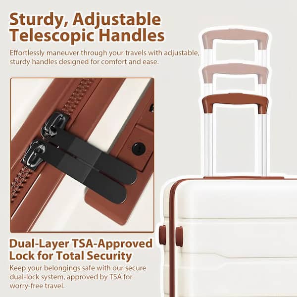HONGGE 3-Piece Hardshell Luggage Set with TSA Lock, YKK Zippers