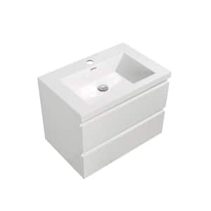 29.5 in. W x 18.9 in. D x 22.5 in. H Bath Vanity in White with White Vanity Top with White Basin