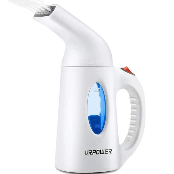 Adrinfly Portable Handheld Garment Fabric Clothes Steamer with High Capacity 01-130ml for Travel and Home in White